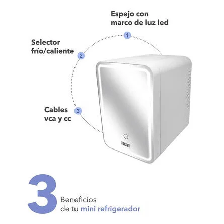 5 Rca Mini Refrigerador Con Espejo Rc-4e Color Blanco